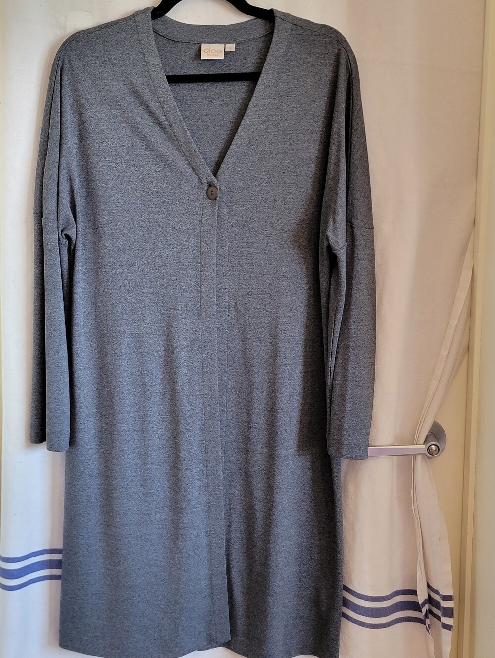 cleo Heather Gray Longline Open Cardigan